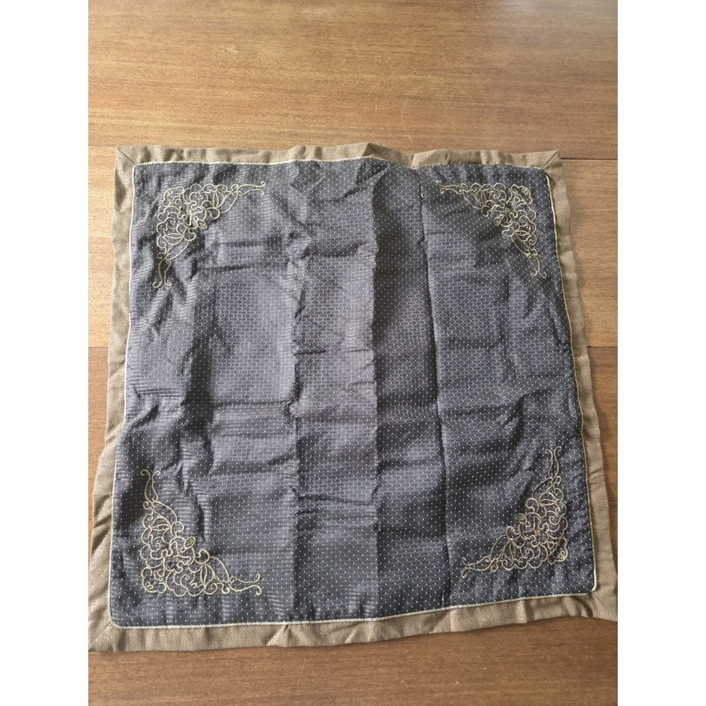 Croscill Zarina Euro Sham Brown Flecked Teal Blue Gold Embroidered Rich Luxury